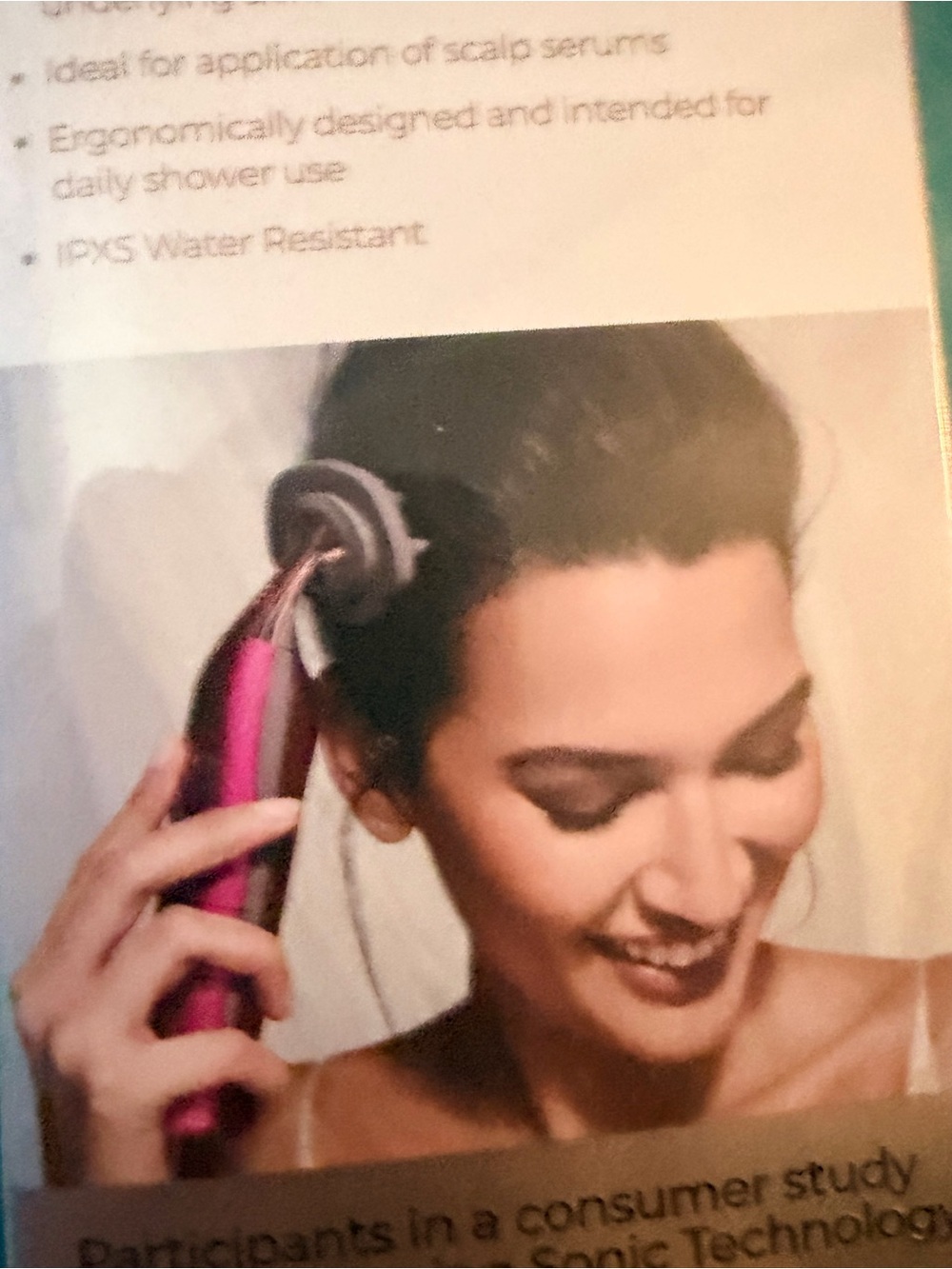 Luminess Cordless Scalp Massager in Metallic Magenta with extra head